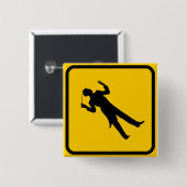 Leidingkruising Vierkante Button 5,1 Cm (Voorkant /achterkant)