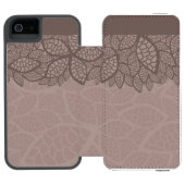 Leidingpatroonrand en achtergrond incipio iPhone portemonnee hoesje (Agenda Open)