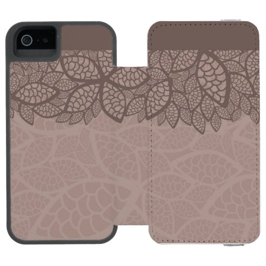 Leidingpatroonrand en achtergrond incipio iPhone portemonnee hoesje (Agenda Open)