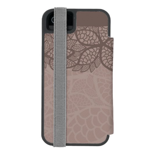 Leidingpatroonrand en achtergrond incipio iPhone portemonnee hoesje (Agenda Achterkant)