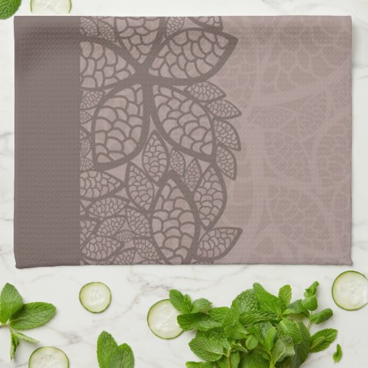 Leidingpatroonrand en achtergrond theedoek (Gevouwen)