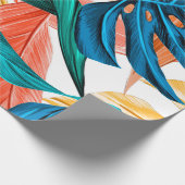 Leidt exotische tropische zomer cadeaupapier (Hoek)