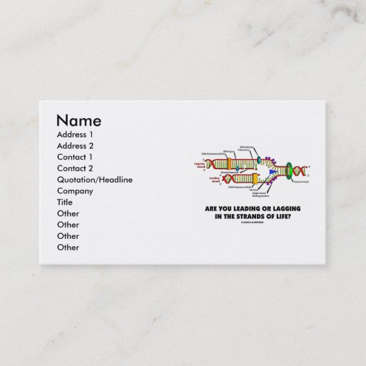 Leidt u of sleept u in de verschillende levensvorm visitekaartje (Voorkant)