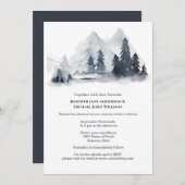 Leiegrijs blauw bos voor bomen berg chic kaart (Voorkant / Achterkant)