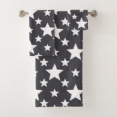 Leiegrijs met witte sterren bad handdoek (Insitu)