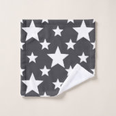 Leiegrijs met witte sterren bad handdoek (Wasdoekje)
