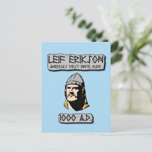 Leif Erikson Amerika's eerste witte vent Briefkaart (Staand voorkant)