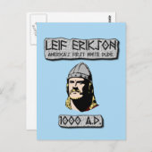 Leif Erikson Amerika's eerste witte vent Briefkaart (Voorkant / Achterkant)