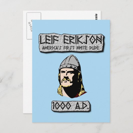 Leif Erikson Amerika's eerste witte vent Briefkaart (Voorkant / Achterkant)