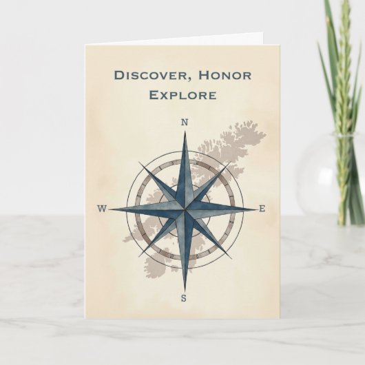 Leif Erikson Day Modern Explorer Kompas met Kaart (Voorkant)