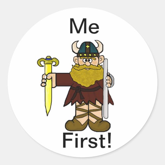 Leif Erikson "Me First" Stickers! Ronde Sticker (Voorkant)