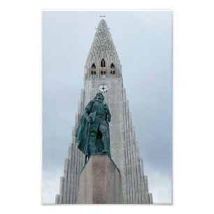 Leif Erikson-standbeeld, IJsland, 8x12 Foto Afdruk