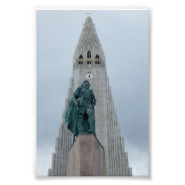Leif Erikson Statue IJsland Foto Afdruk