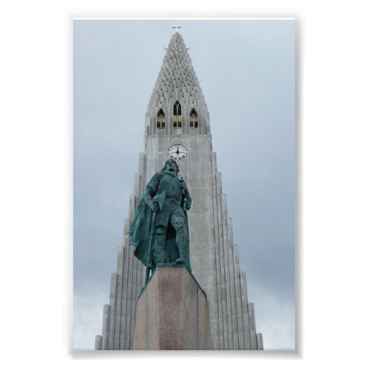 Leif Erikson Statue IJsland Foto Afdruk (Voorkant)