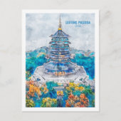 Leifeng Pagoda china Travel Waterverf Sketch Briefkaart (Voorkant)