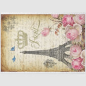 L'Eiffel et les Rozen Eiffeltoren Crown Decoupage Tissuepapier (Voorkant)