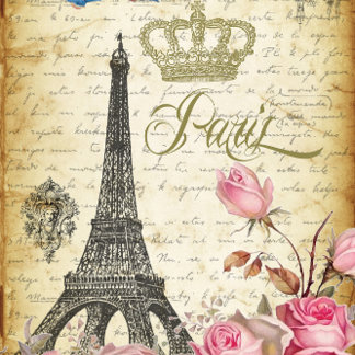 L'Eiffel et les Rozen Eiffeltoren Crown Decoupage Tissuepapier