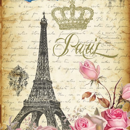 L'Eiffel et les Rozen Eiffeltoren Crown Decoupage Tissuepapier