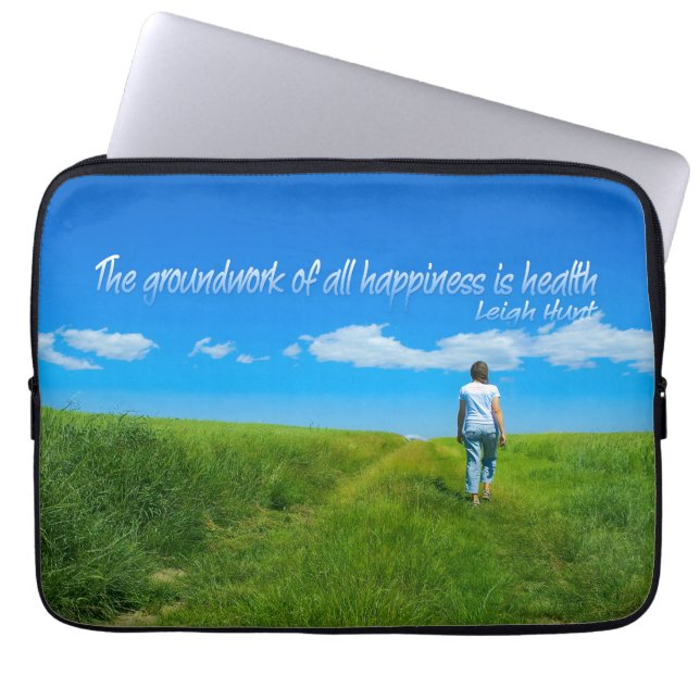 Leigh Hunt Inspirerend quote "Gezondheid" Laptop Sleeve (Voorkant)