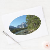 Leigh Lake in het nationaal park Grand Teton Ovale Sticker (Envelop)