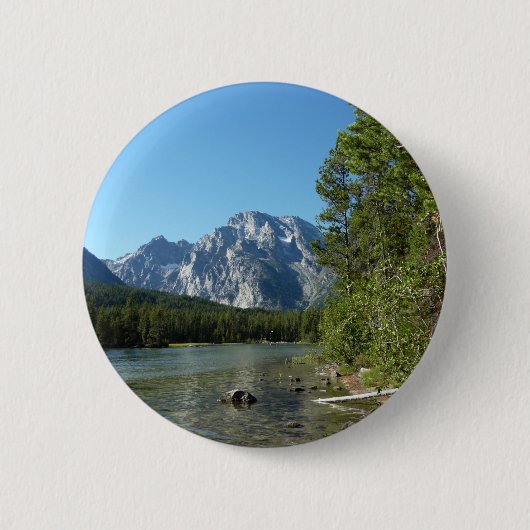 Leigh Lake in het nationaal park Grand Teton Ronde Button 5,7 Cm (Voorkant)