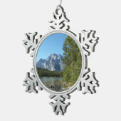 Leigh Lake in het nationaal park Grand Teton Tin Sneeuwvlok Ornament (Rechts)