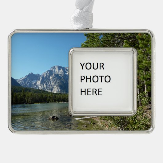 Leigh Lake in het nationaal park Grand Teton Verzilverd Omlijst Ornament (Voorkant)