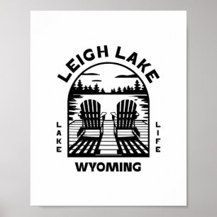 Leigh Lake Wyoming Buiten Activiteiten Vintage 2 Poster