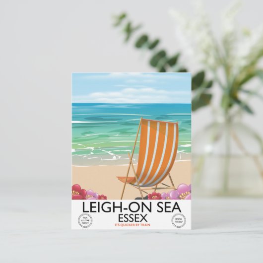 Leigh-on-Zee Essex poster Briefkaart (Staand voorkant)