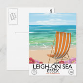Leigh-on-Zee Essex poster Briefkaart (Voorkant / Achterkant)