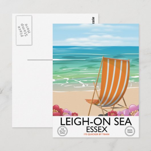 Leigh-on-Zee Essex poster Briefkaart (Voorkant / Achterkant)