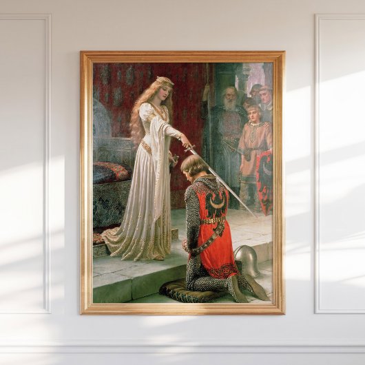 Leighton Accolade Ridderkunst Pre Raphaelite Poster