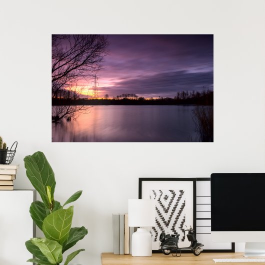 Leighton Buzzard Winter Sunrise (7775) Poster (Thuiskantoor)