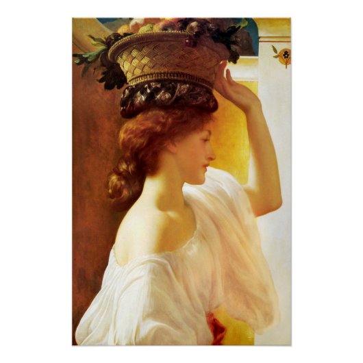 Leighton Eucharis Girl met mandje fruit Update Perfect Poster (Voorkant)