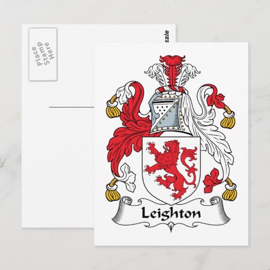 Leighton Family Crest Briefkaart (Voorkant / Achterkant)