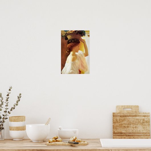 Leighton Girl met mand-vruchten CC0673 Cardstock Poster (Keuken)