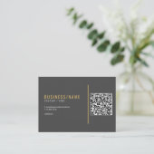 Leigrijs en luxe gouden QR-code Visitekaartje (Staand voorkant)