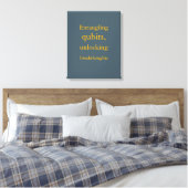 Leigrijs Geel Quantum Design Canvas Afdruk (Insitu (Slaapkamer))