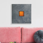 Leigrijs & Goud Modern Kunst op Canvas — Stucwerk Afdruk (Insitu (Woonkamer))