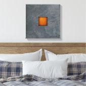 Leigrijs & Goud Modern Kunst op Canvas — Stucwerk Afdruk (Insitu (Slaapkamer))