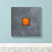 Leigrijs & Goud Modern Kunst op Canvas — Stucwerk Afdruk (Insitu (Houten vloer))