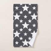 Leigrijs Met Witte Sterren Bad Handdoek (Handdoek)