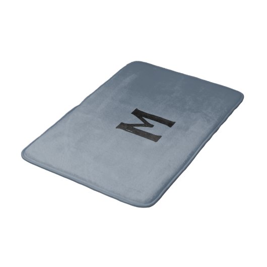 Leigrijs Zwart Monogram Badmat (Gekanteld)
