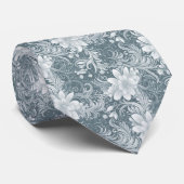 Leigrijze bloem batik stropdas (Opgerold)