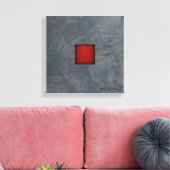 Leigrijze dramatische rode moderne kunst canvas afdruk (Insitu (Woonkamer))