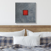 Leigrijze dramatische rode moderne kunst canvas afdruk (Insitu (Slaapkamer))