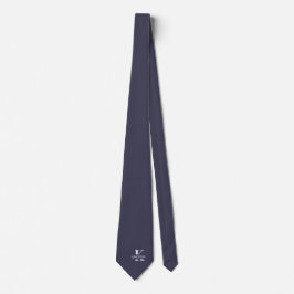 Leigrijze Elegante Monogram + Naam Stropdas