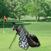 Leigrijze golfbalpatroon Monogram Gepersonaliseerd Golfhanddoek