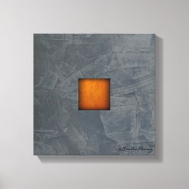 Leigrijze gouden stucwerk moderne kunst canvas afdruk
