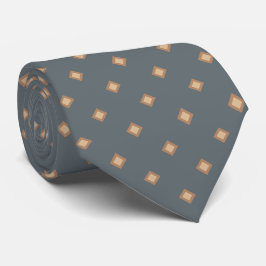Leigrijze koffie Latte diamanten polka stippenpatr Stropdas